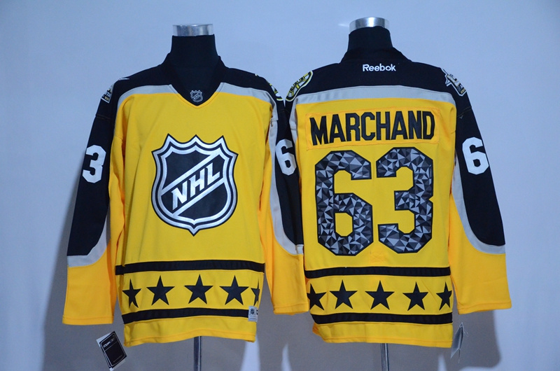 2017 NHL Boston Bruins #63 Marchand yellow All Star jerseys